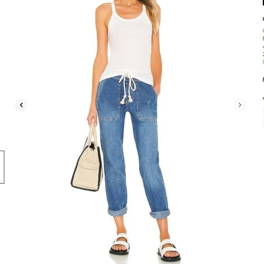 Like New! ONETEASPOON Shabbies Drawstring Boyfriend Jeans in Blue in Size M
